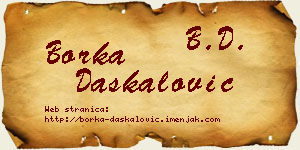 Borka Daskalović vizit kartica